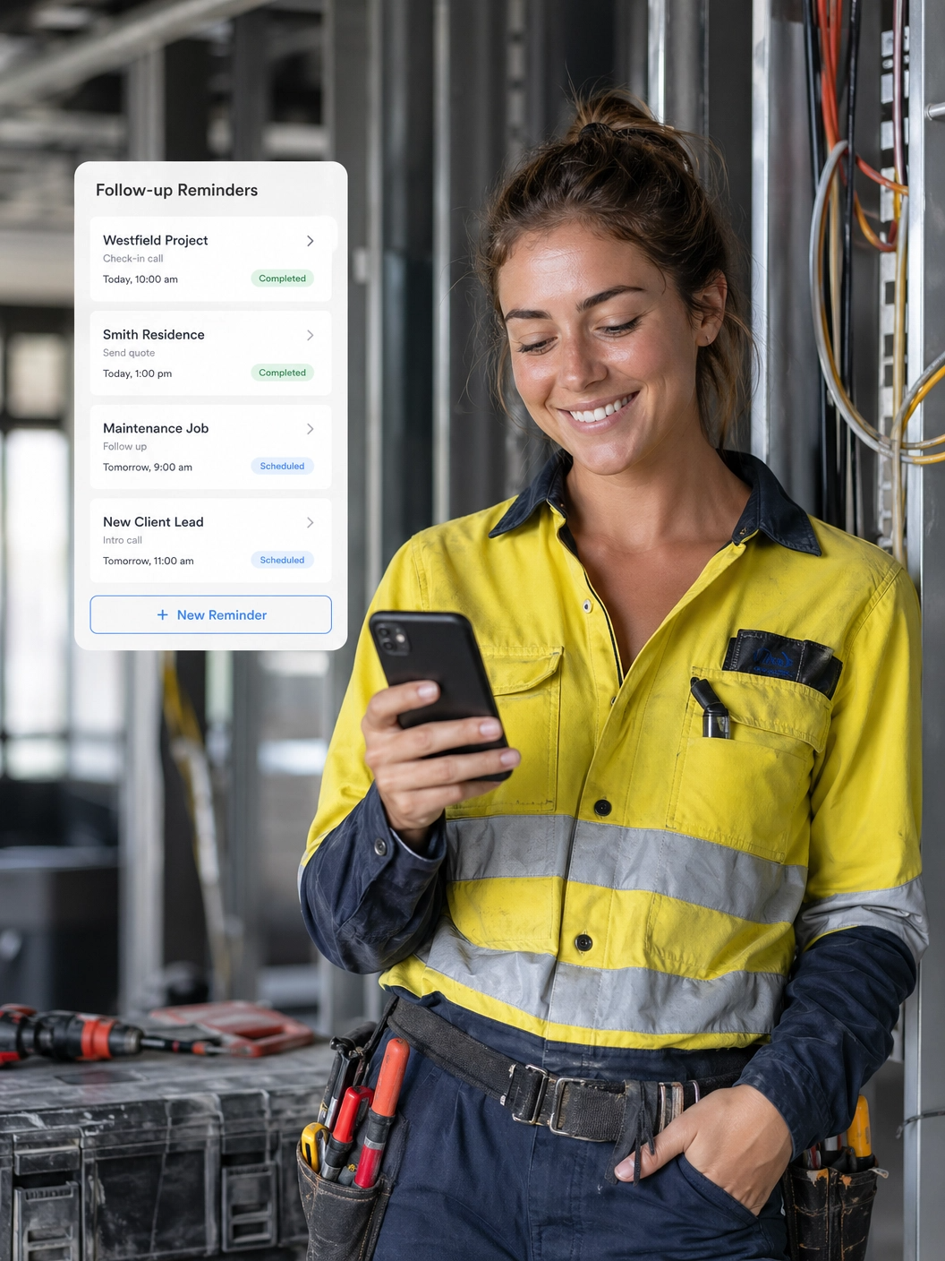 Service business owner on site